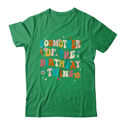 Godmother Of The Birthday Twins Boys Girls Party Retro Bday Shirt & Hoodie | siriusteestore