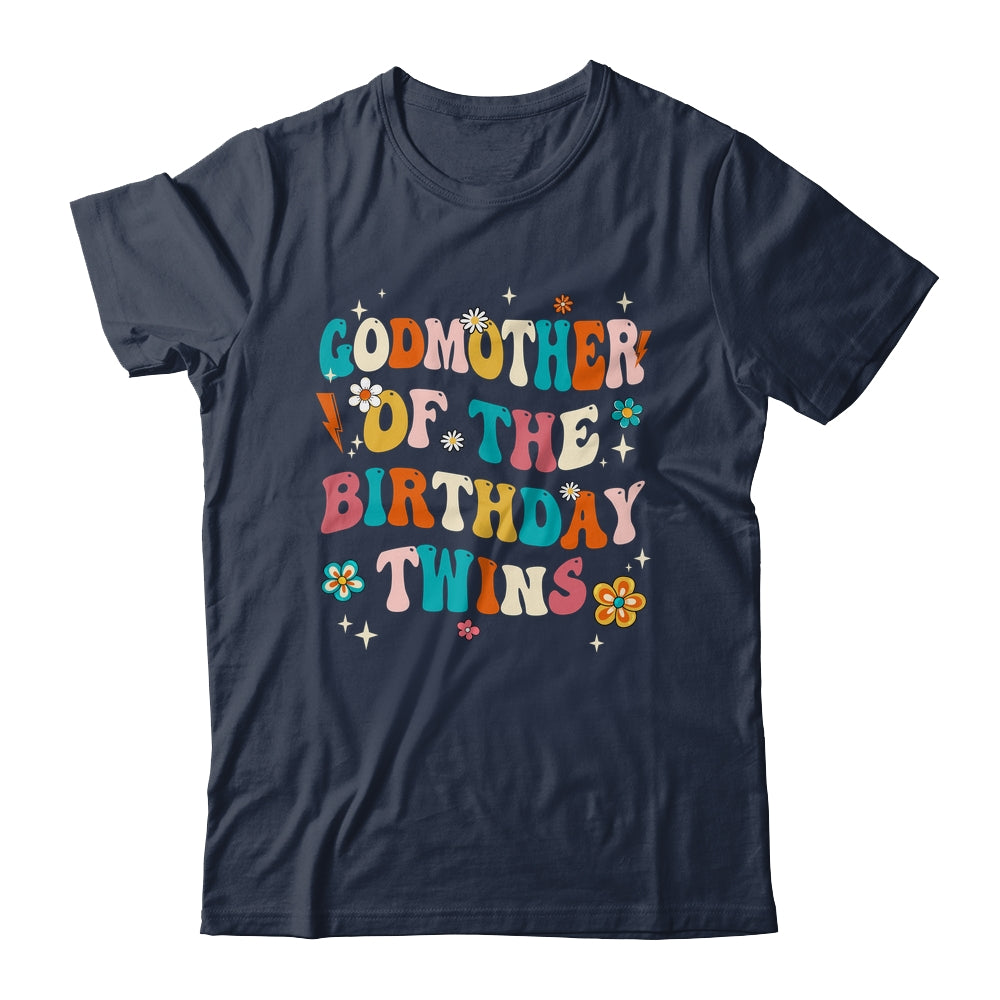 Godmother Of The Birthday Twins Boys Girls Party Retro Bday Shirt & Hoodie | siriusteestore