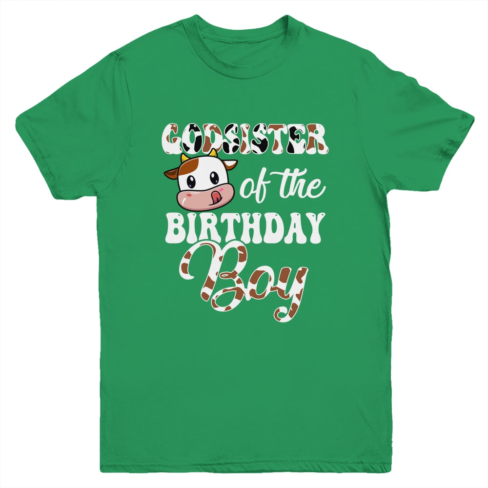 Godsister Of The Birthday Boy Cow Farm 1st Birthday Boy Youth Shirt | siriusteestore