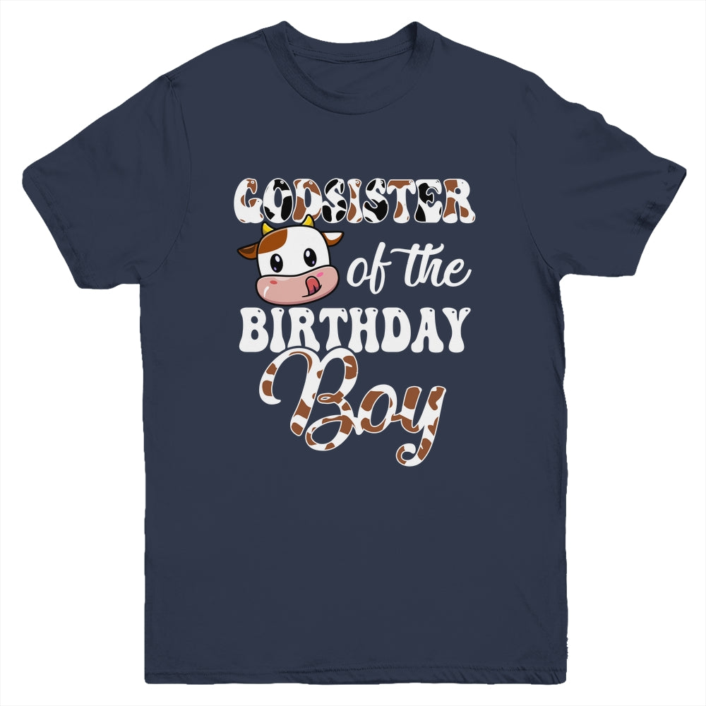 Godsister Of The Birthday Boy Cow Farm 1st Birthday Boy Youth Shirt | siriusteestore