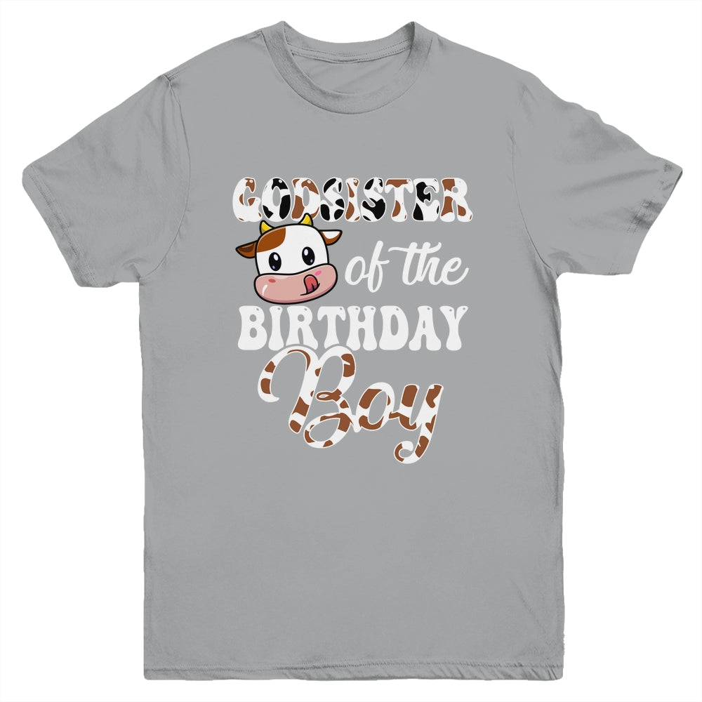 Godsister Of The Birthday Boy Cow Farm 1st Birthday Boy Youth Shirt | siriusteestore
