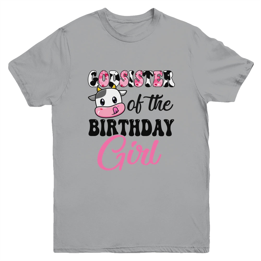 Godsister Of The Birthday Girl Cow Farm 1st Birthday Girl Youth Shirt | siriusteestore
