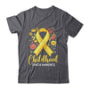 Gold Ribbon Childhood Cancer Awareness Girls Kids Women Floral Shirt & Hoodie | siriusteestore