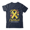 Gold Ribbon Childhood Cancer Awareness Girls Kids Women Floral Shirt & Hoodie | siriusteestore