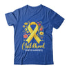 Gold Ribbon Childhood Cancer Awareness Girls Kids Women Floral Shirt & Hoodie | siriusteestore