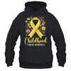 Gold Ribbon Childhood Cancer Awareness Girls Kids Women Floral Shirt & Hoodie | siriusteestore