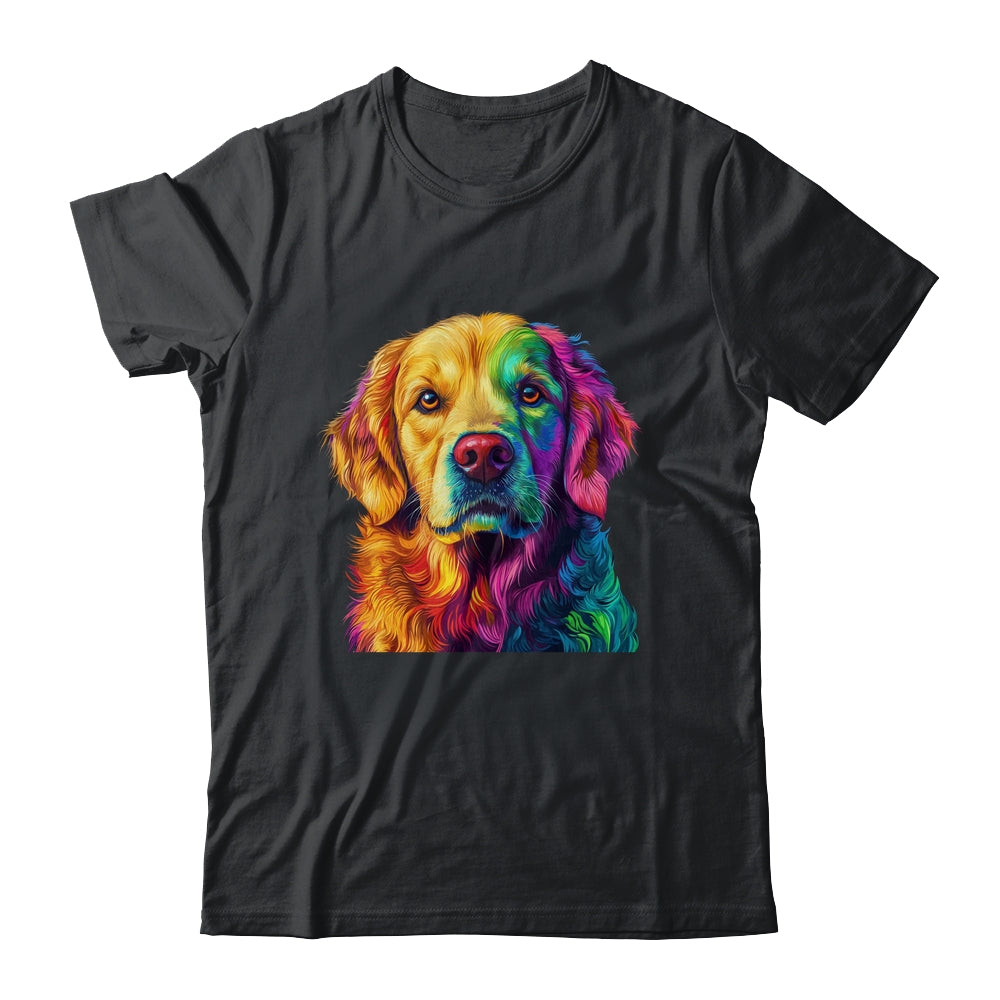 Golden Retriever Dog Colorful Face Dog Lover Men Women Shirt & Tank Top | siriusteestore
