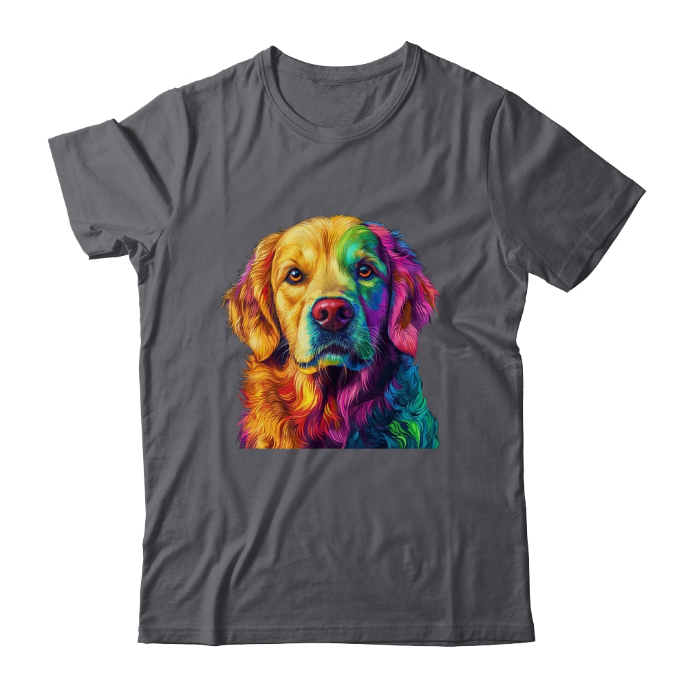 Golden Retriever Dog Colorful Face Dog Lover Men Women Shirt & Tank Top | siriusteestore