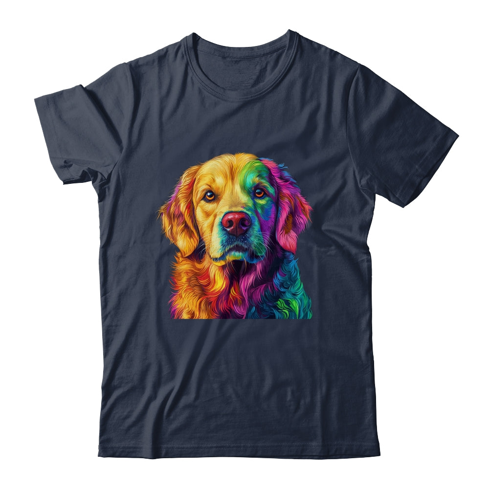 Golden Retriever Dog Colorful Face Dog Lover Men Women Shirt & Tank Top | siriusteestore