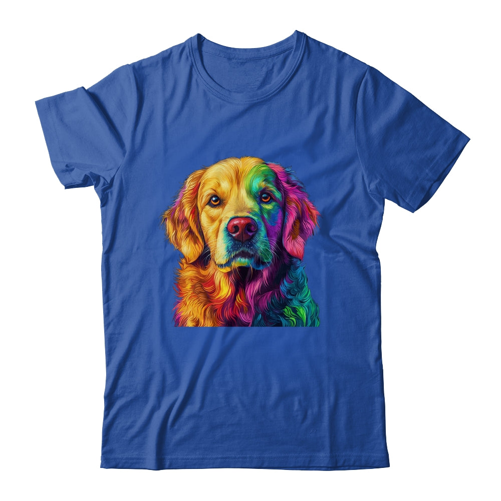Golden Retriever Dog Colorful Face Dog Lover Men Women Shirt & Tank Top | siriusteestore