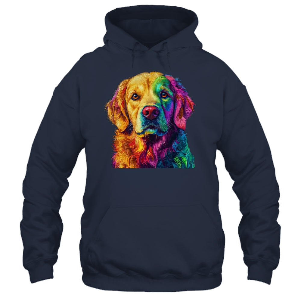 Golden Retriever Dog Colorful Face Dog Lover Men Women Shirt & Tank Top | siriusteestore