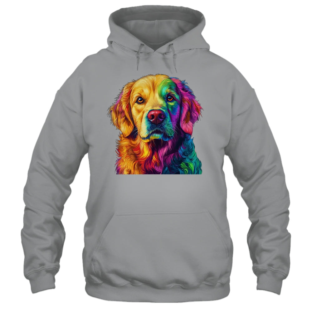 Golden Retriever Dog Colorful Face Dog Lover Men Women Shirt & Tank Top | siriusteestore