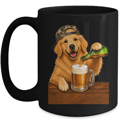 Golden Retriever Drinking Beer Funny Dog Meme Fathers Day Mug | siriusteestore