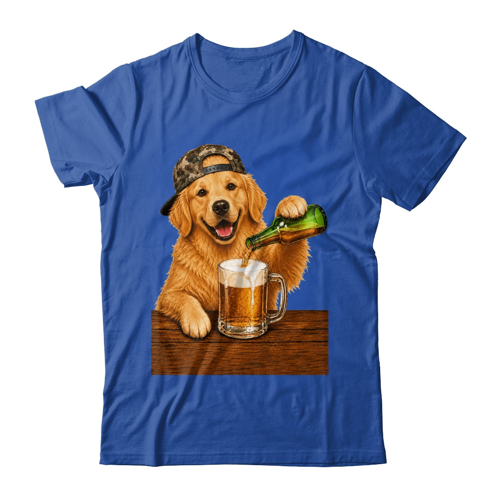 Golden Retriever Drinking Beer Funny Dog Meme Fathers Day Shirt & Hoodie | siriusteestore