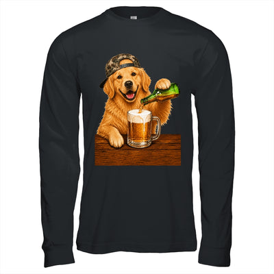 Golden Retriever Drinking Beer Funny Dog Meme Fathers Day Shirt & Hoodie | siriusteestore
