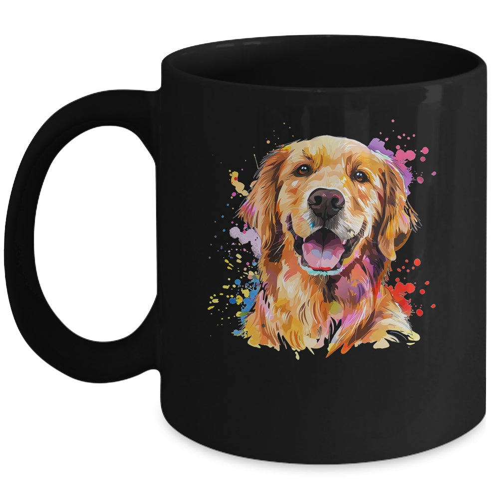 Golden Retriever Mom Lover Puppy Dog Watercolor Tie Dye Painting Mug | siriusteestore
