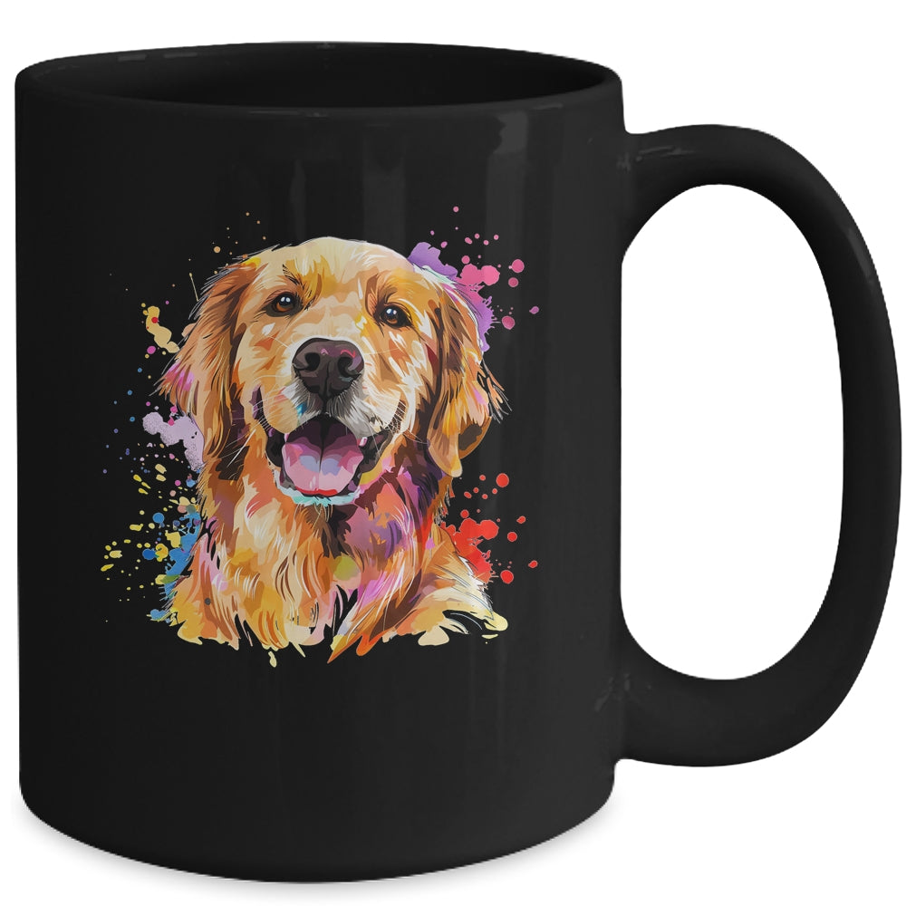 Golden Retriever Mom Lover Puppy Dog Watercolor Tie Dye Painting Mug | siriusteestore