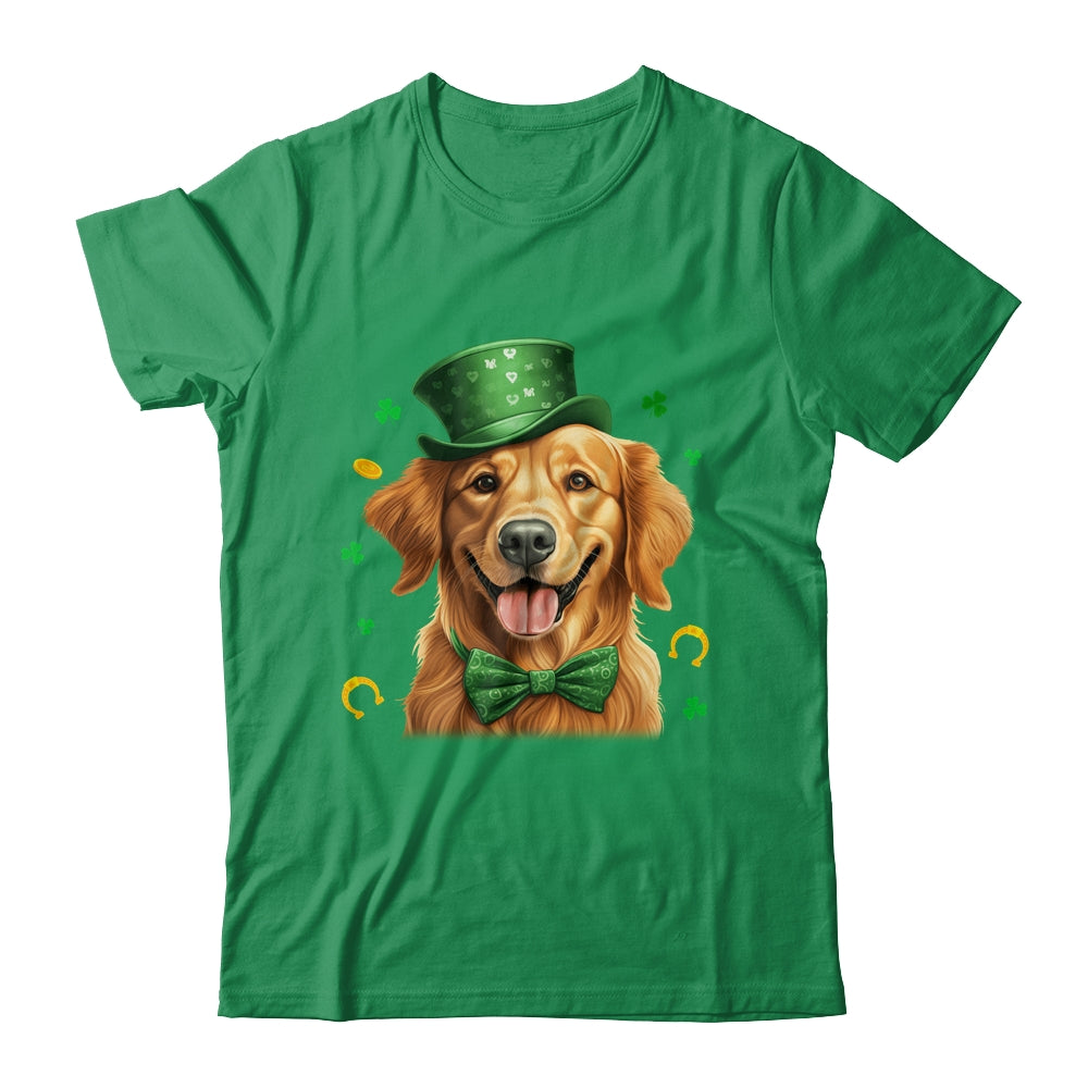 Golden Retriever St Patricks Day Leprechaun Shamrock Irish Shirt & Hoodie | siriusteestore