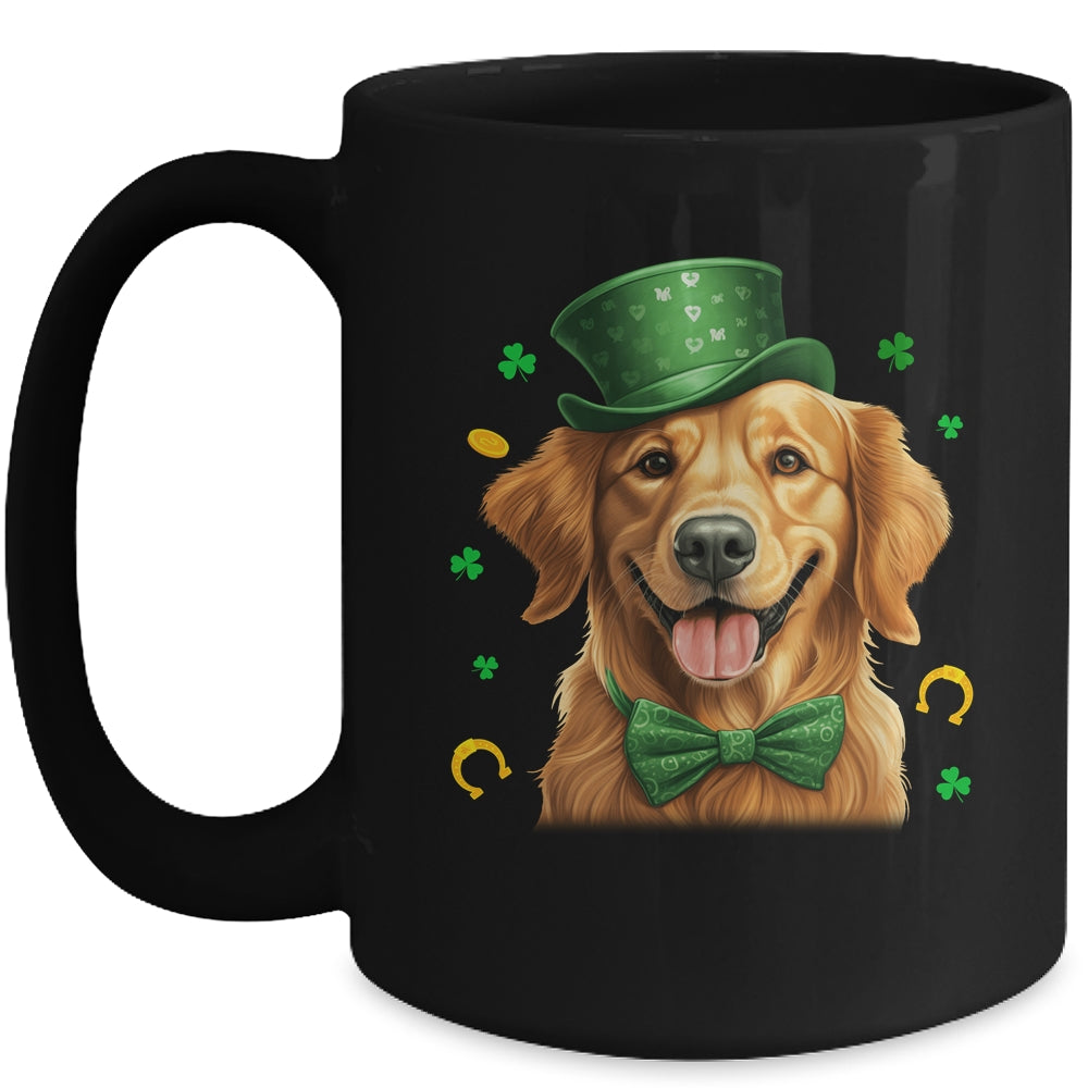 Golden Retriever St Patricks Day Leprechaun Shamrock Irish Mug | siriusteestore