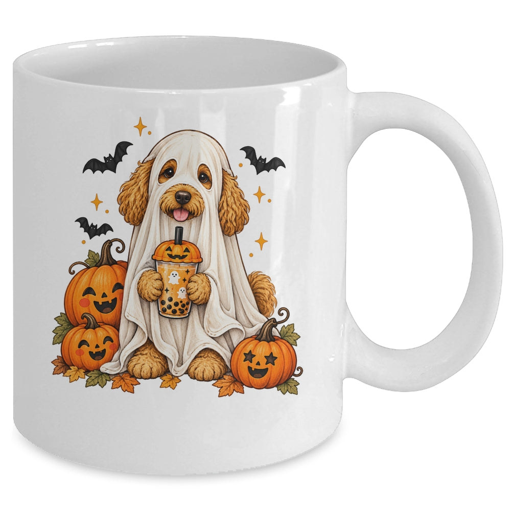 Goldendoodle Ghost and Cute Halloween Dog Humor Mug | siriusteestore