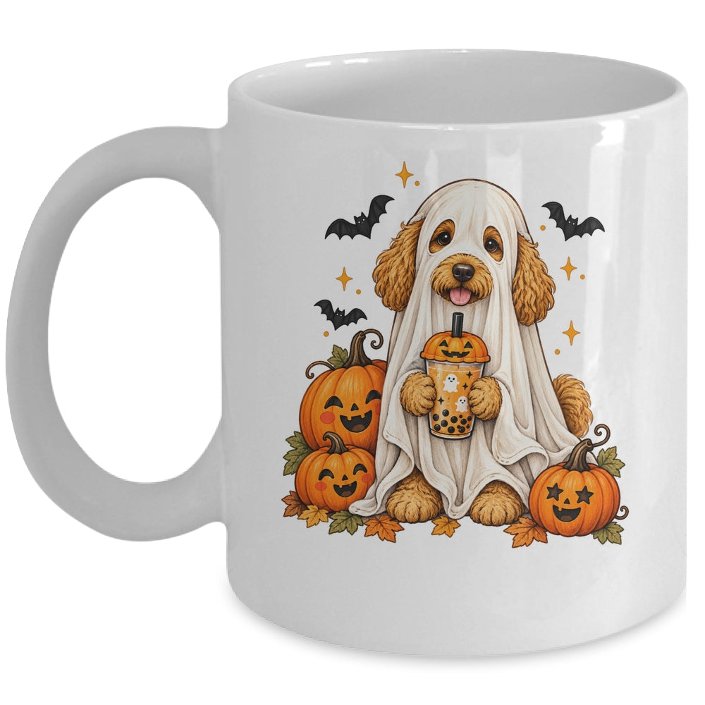Goldendoodle Ghost and Cute Halloween Dog Humor Mug | siriusteestore