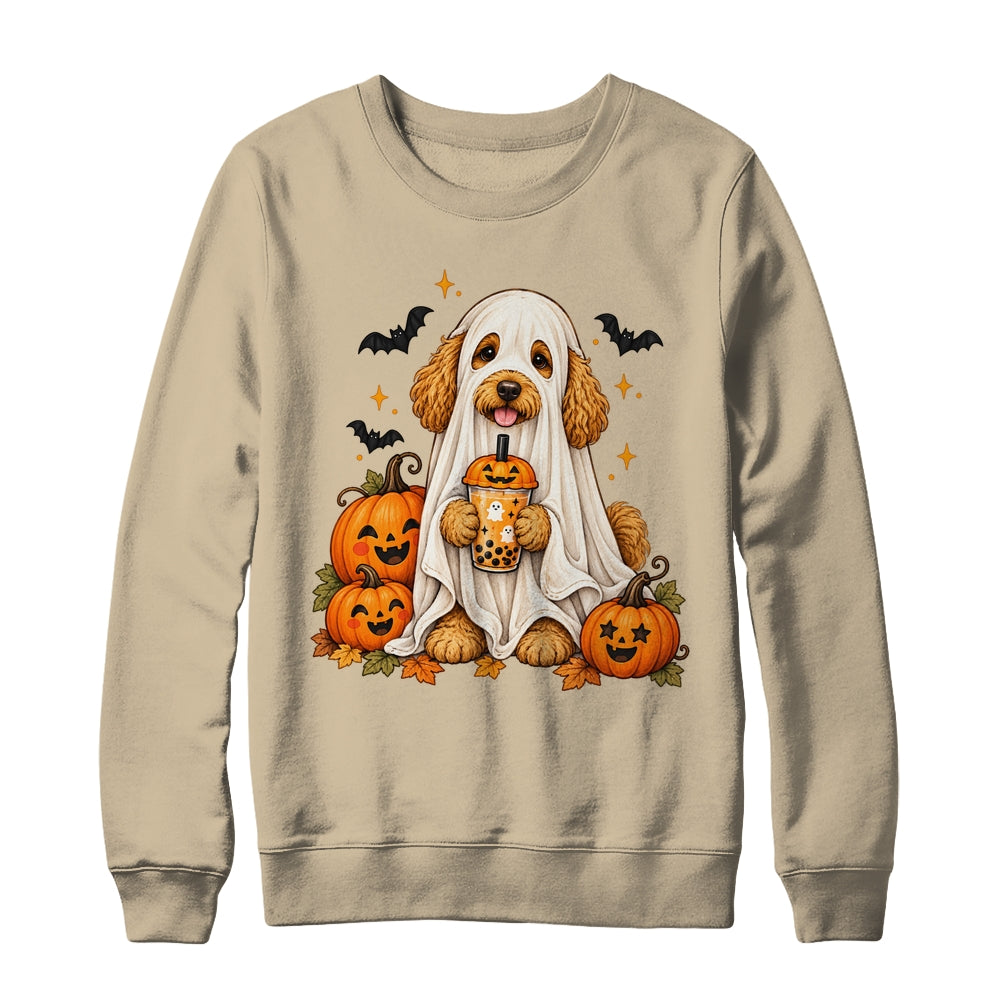 Goldendoodle Ghost and Cute Halloween Dog Humor Shirt & Sweatshirt | siriusteestore
