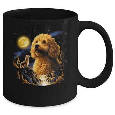 Goldendoodle Howling To The Moon Vintage Funny Dog Art Mug | siriusteestore