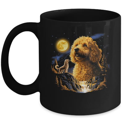 Goldendoodle Howling To The Moon Vintage Funny Dog Art Mug | siriusteestore