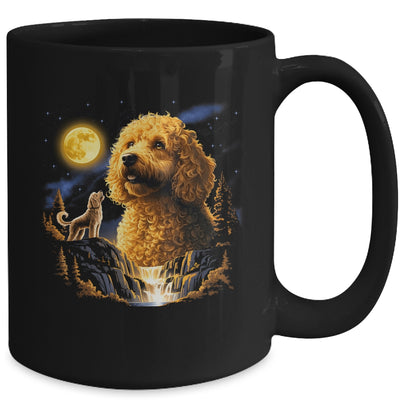 Goldendoodle Howling To The Moon Vintage Funny Dog Art Mug | siriusteestore