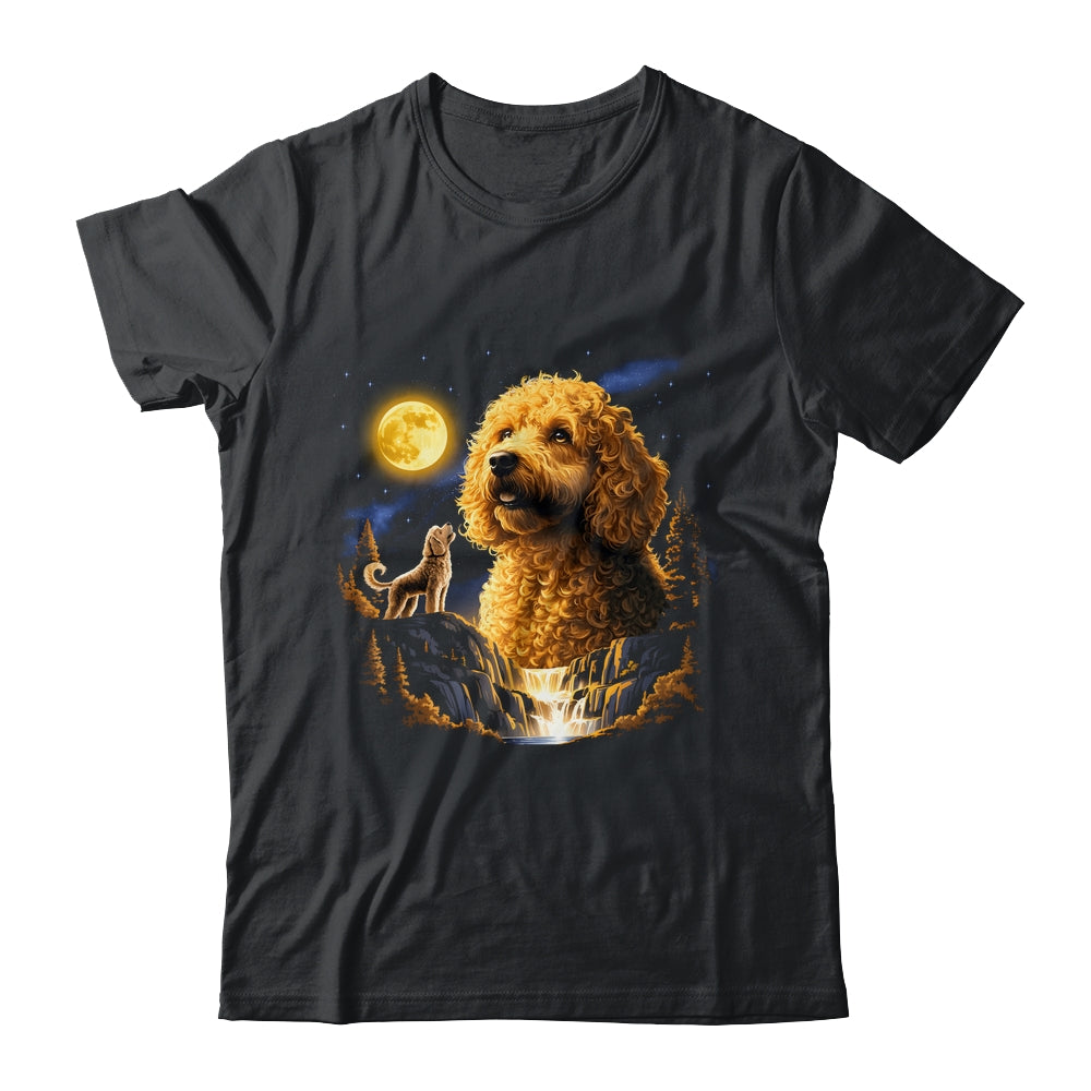 Goldendoodle Howling To The Moon Vintage Funny Dog Art Shirt & Hoodie | siriusteestore
