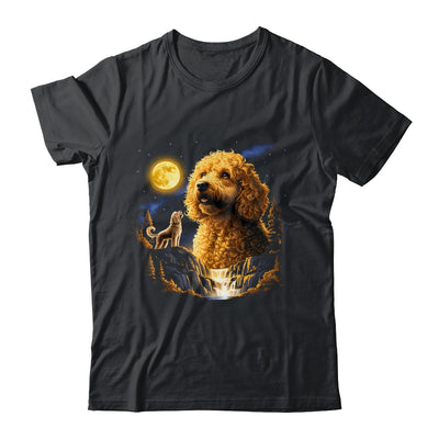 Goldendoodle Howling To The Moon Vintage Funny Dog Art Shirt & Hoodie | siriusteestore