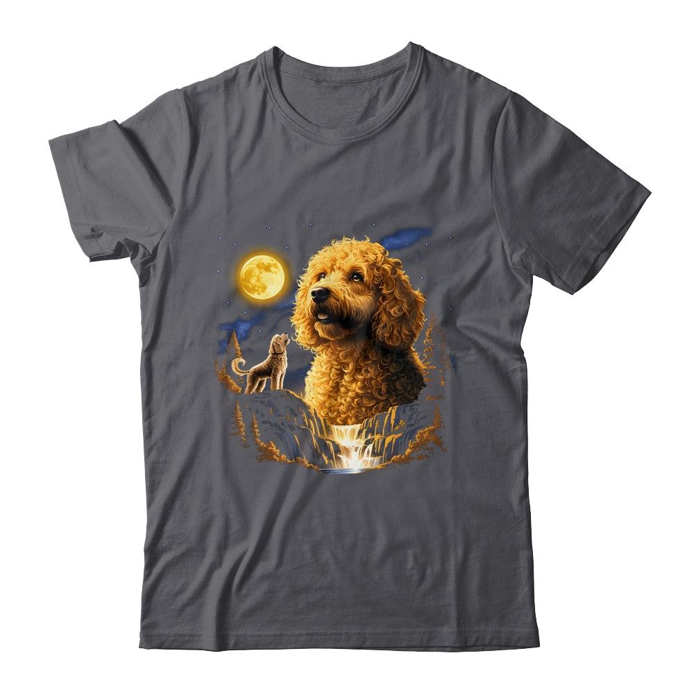 Goldendoodle Howling To The Moon Vintage Funny Dog Art Shirt & Hoodie | siriusteestore