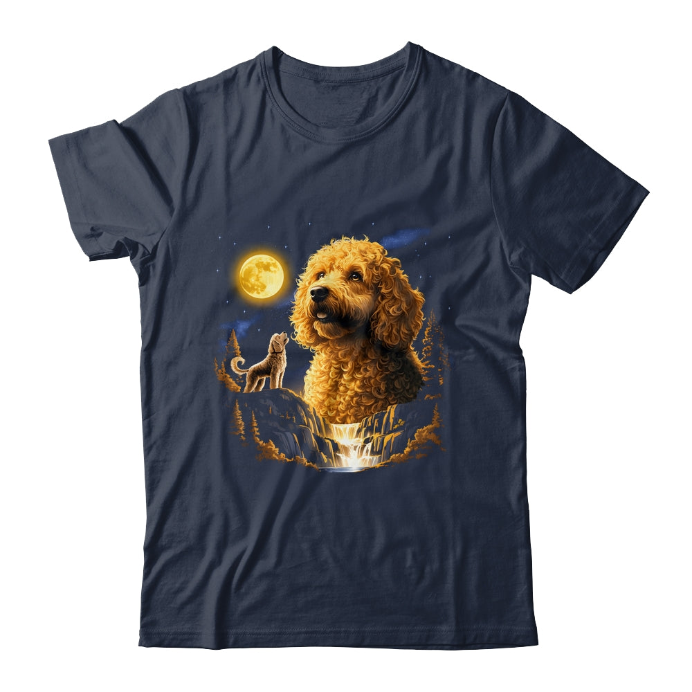 Goldendoodle Howling To The Moon Vintage Funny Dog Art Shirt & Hoodie | siriusteestore
