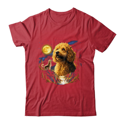 Goldendoodle Howling To The Moon Vintage Funny Dog Art Shirt & Hoodie | siriusteestore