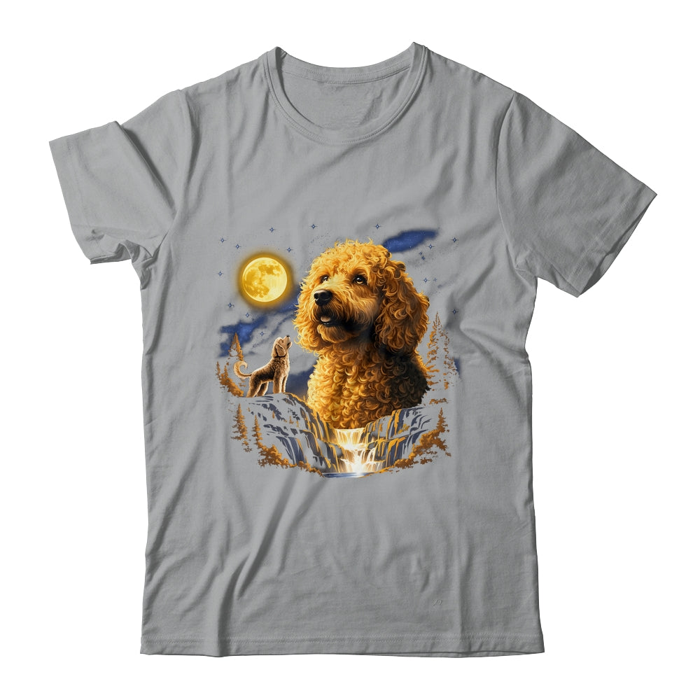 Goldendoodle Howling To The Moon Vintage Funny Dog Art Shirt & Hoodie | siriusteestore