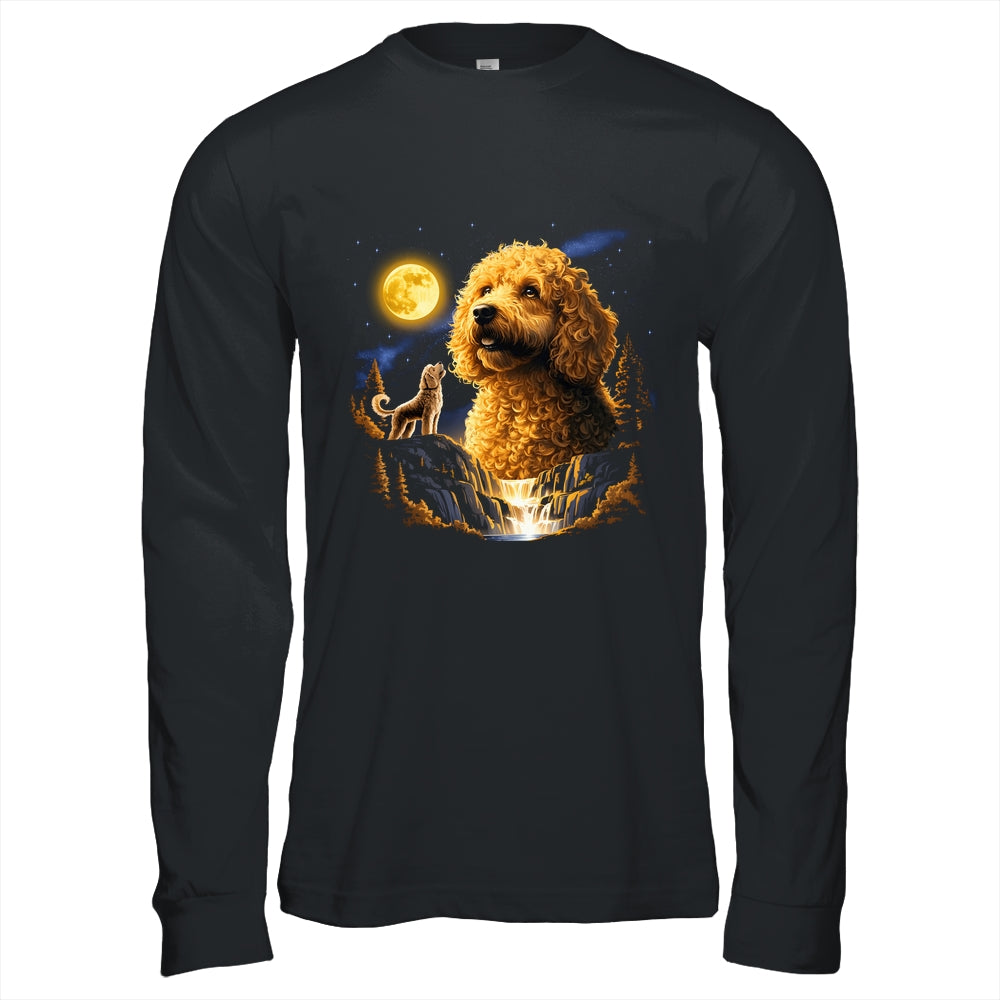 Goldendoodle Howling To The Moon Vintage Funny Dog Art Shirt & Hoodie | siriusteestore