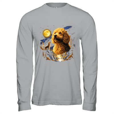 Goldendoodle Howling To The Moon Vintage Funny Dog Art Shirt & Hoodie | siriusteestore