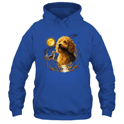 Goldendoodle Howling To The Moon Vintage Funny Dog Art Shirt & Hoodie | siriusteestore