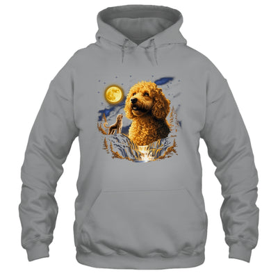 Goldendoodle Howling To The Moon Vintage Funny Dog Art Shirt & Hoodie | siriusteestore