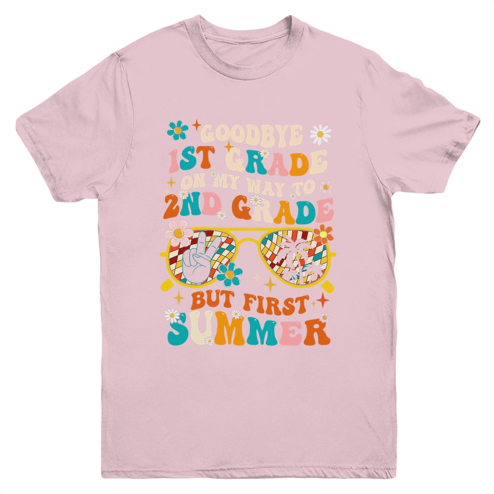 Goodbye 1st Grade Graduation To 2nd Grade Hello Summer Kids Youth Shirt | siriusteestore