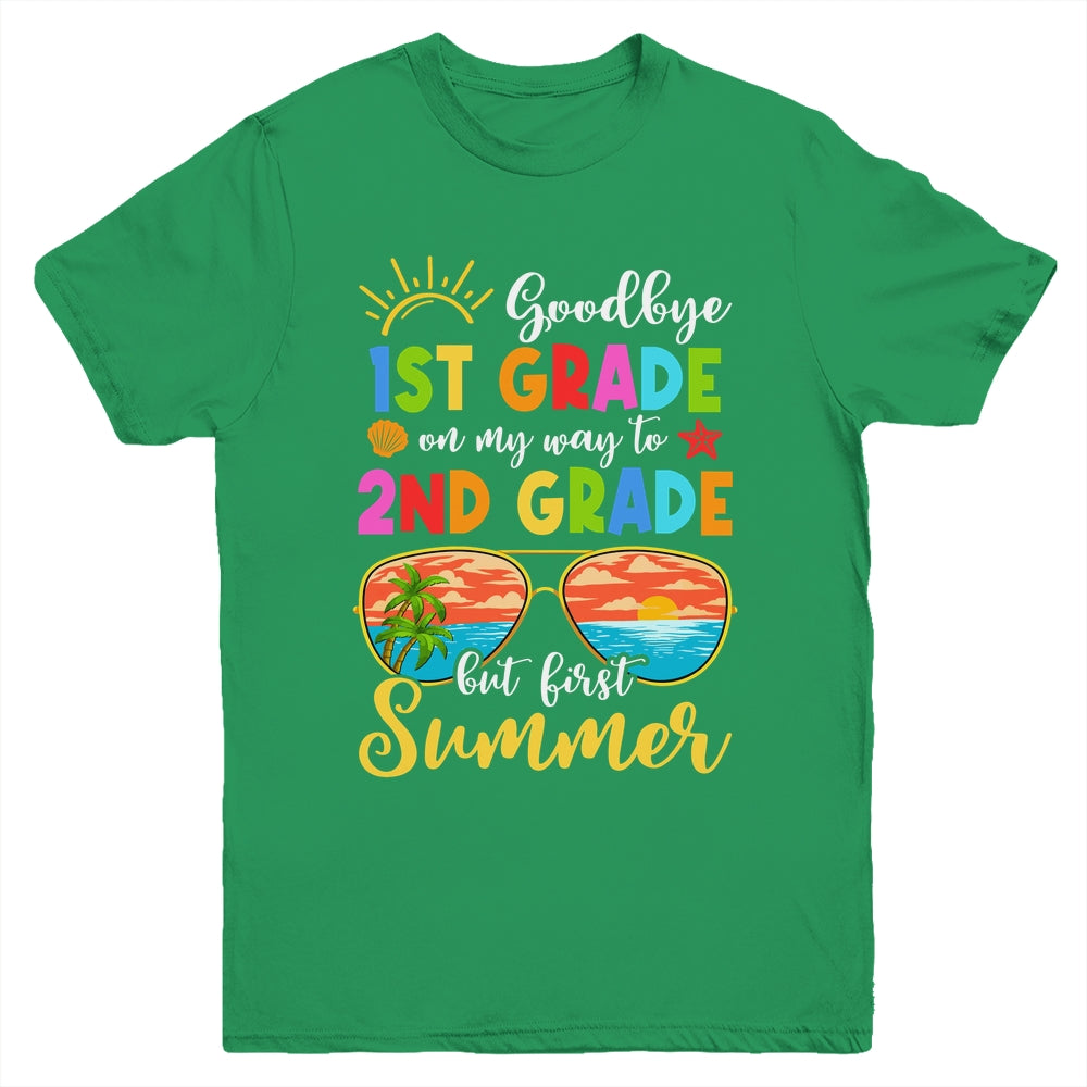 Goodbye 1st Grade Graduation To 2nd Grade Hello Summer Youth Shirt | siriusteestore