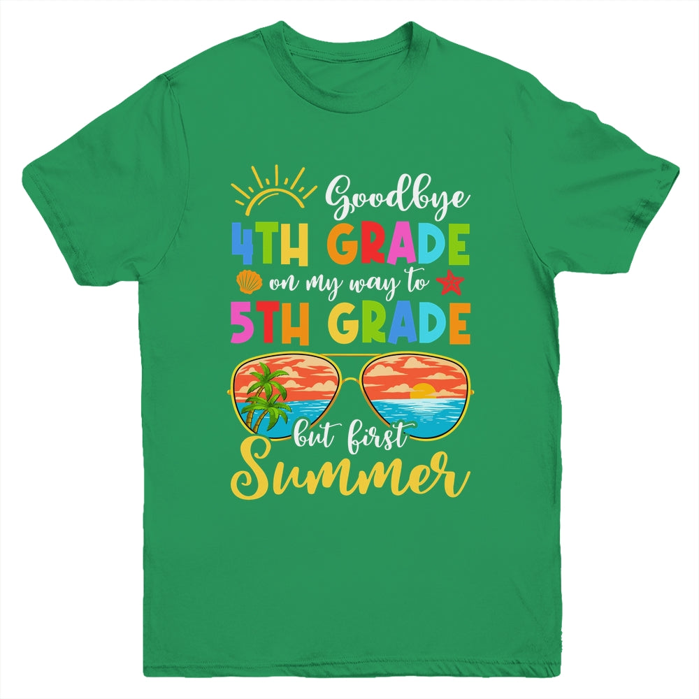 Goodbye 4th Grade Graduation To 5th Grade Hello Summer Youth Shirt | siriusteestore