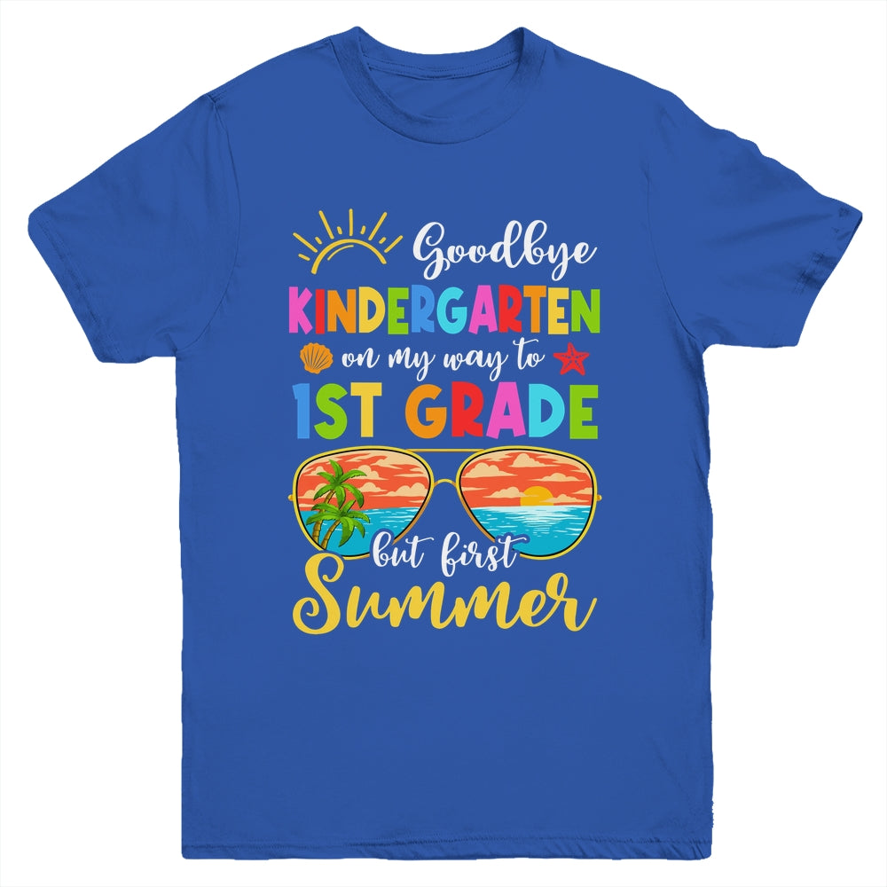 Goodbye Kindergarten Graduation To 1st Grade Hello Summer Youth Shirt | siriusteestore