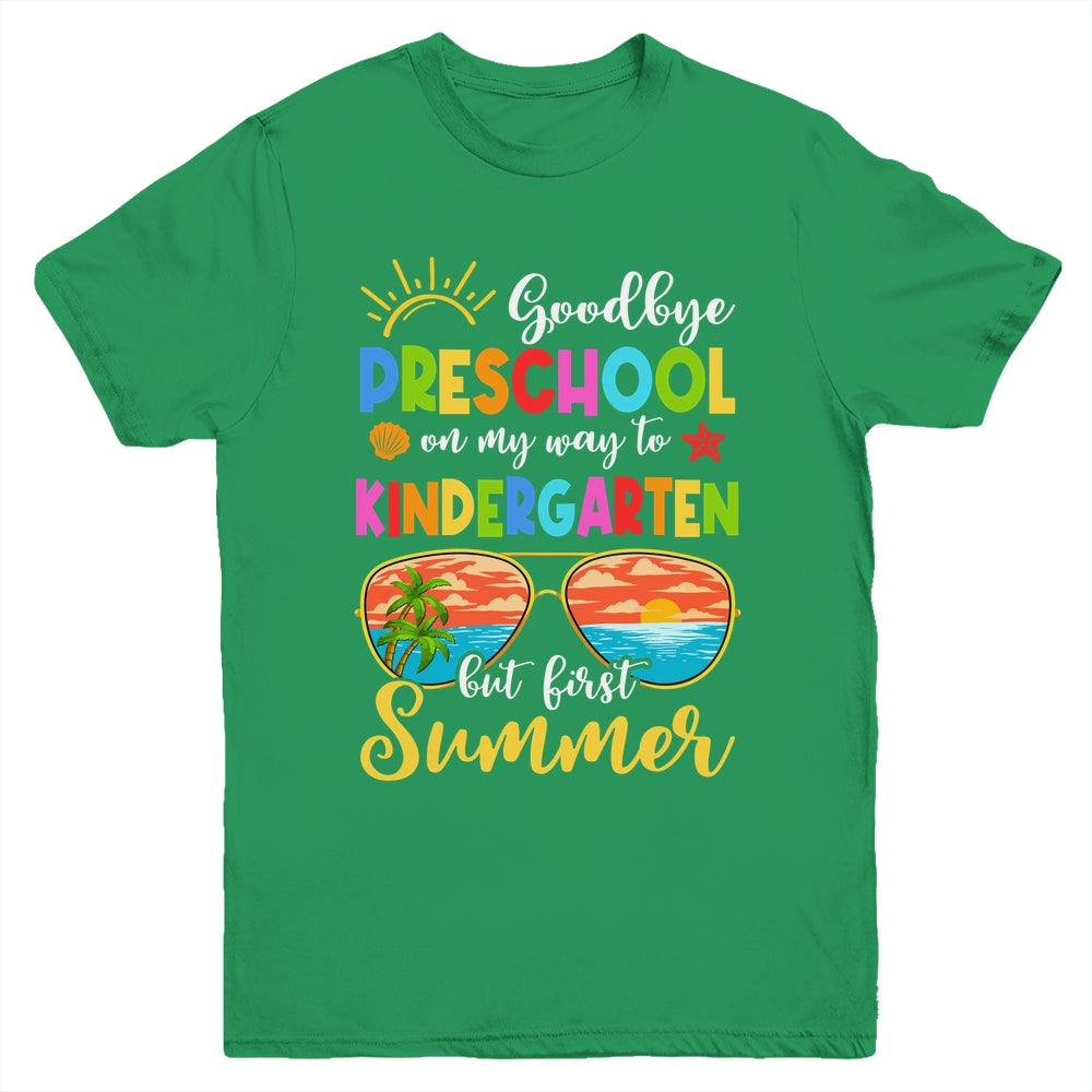 Goodbye Preschool Graduation To Kindergarten Hello Summer Youth Shirt | siriusteestore