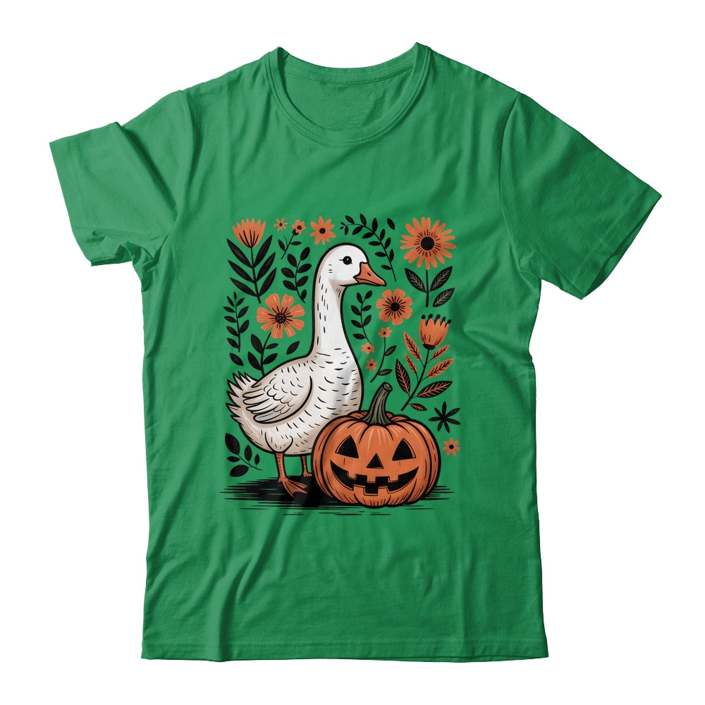 Goose Halloween Fall Goose Floral Boho Halloween Funny Fall Shirt & Sweatshirt | siriusteestore