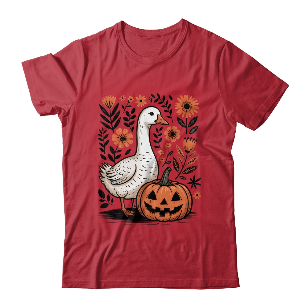 Goose Halloween Fall Goose Floral Boho Halloween Funny Fall Shirt & Sweatshirt | siriusteestore