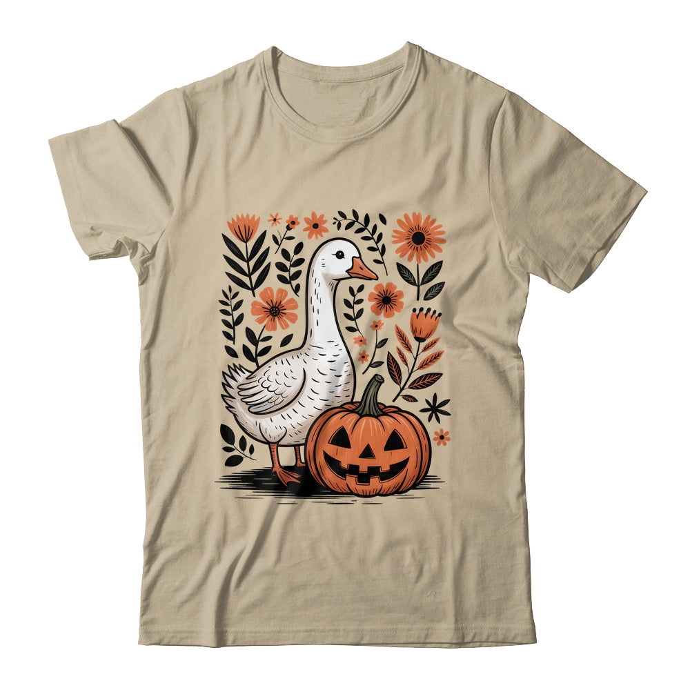 Goose Halloween Fall Goose Floral Boho Halloween Funny Fall Shirt & Sweatshirt | siriusteestore