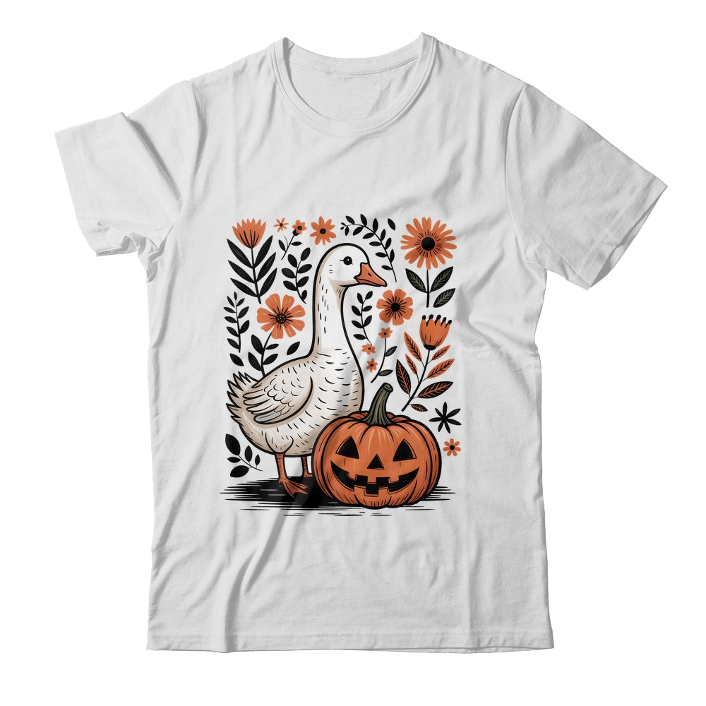 Goose Halloween Fall Goose Floral Boho Halloween Funny Fall Shirt & Sweatshirt | siriusteestore