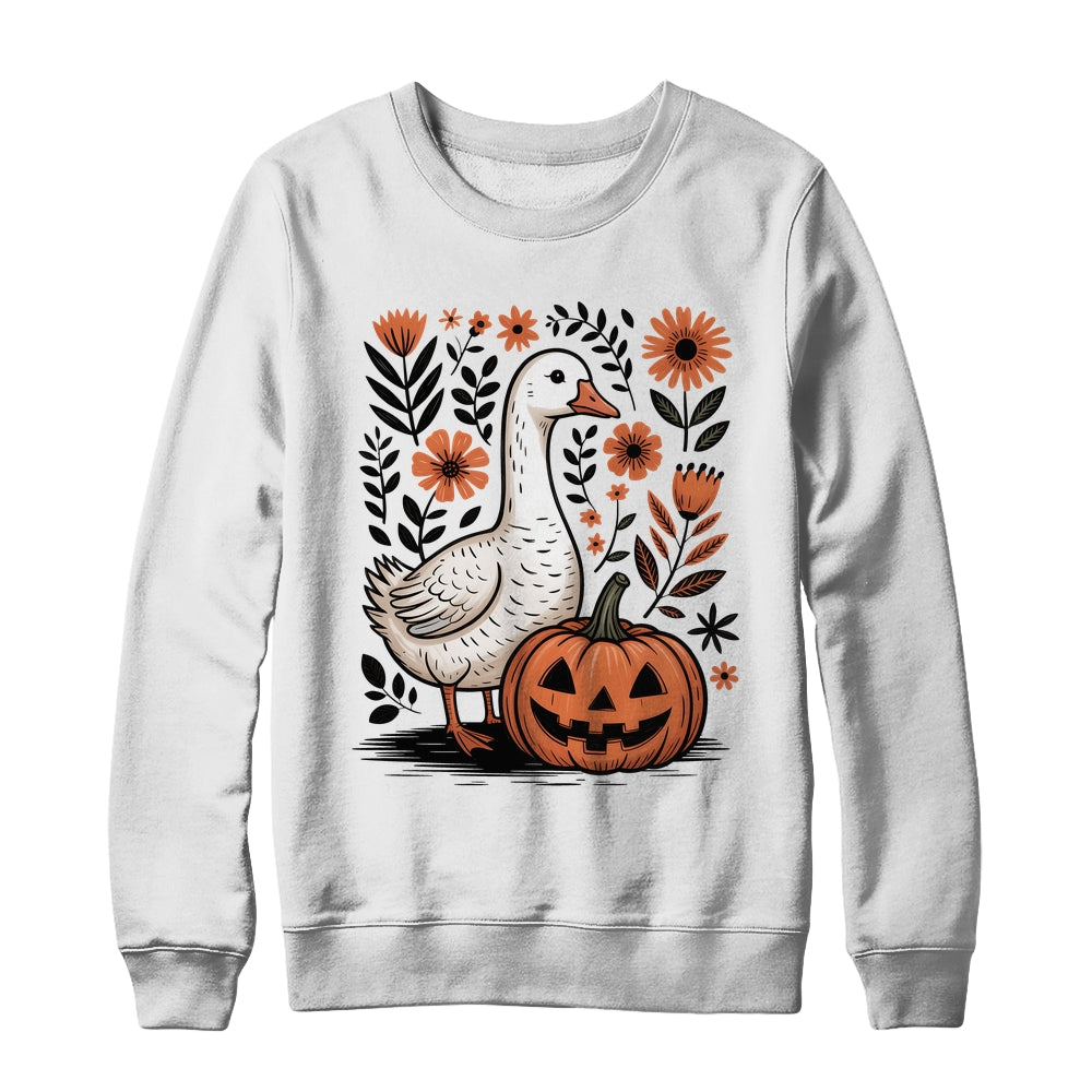 Goose Halloween Fall Goose Floral Boho Halloween Funny Fall Shirt & Sweatshirt | siriusteestore