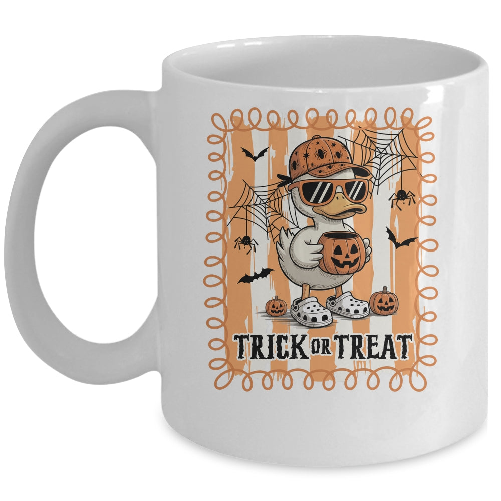 Goose Trick Or Treat Preppy Halloween Boy Pumpkin Retro Mug | siriusteestore